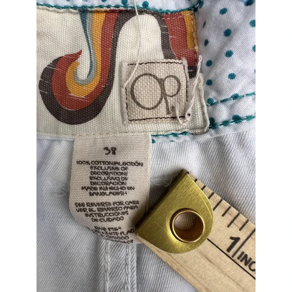 Op Cargo Shorts Mens 38 White Plaid Cotton Cutoff 11
